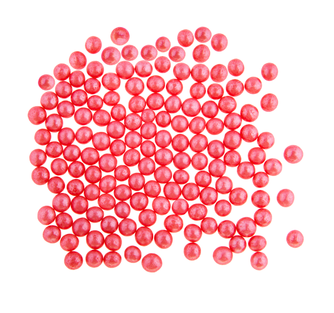 Obrázek k výrobku 19253 - Cukrové perly červené perleťové stredné (50 g)