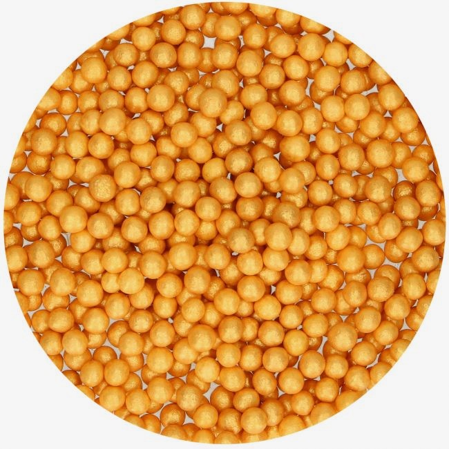 Obrázek k výrobku 19470 - Cukrové perly zlaté perleťové (50 g)