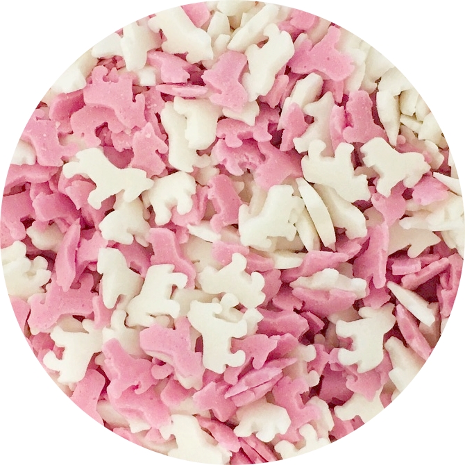 Obrázek k výrobku 15909 - Cukroví jednorožci růžovo-bílí (50 g)