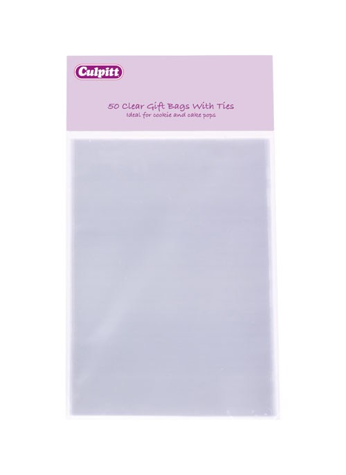 Obrázek k výrobku Culpitt Celofánové sáčky se stříbrnými páskami 12 x 17 cm (50 ks)1