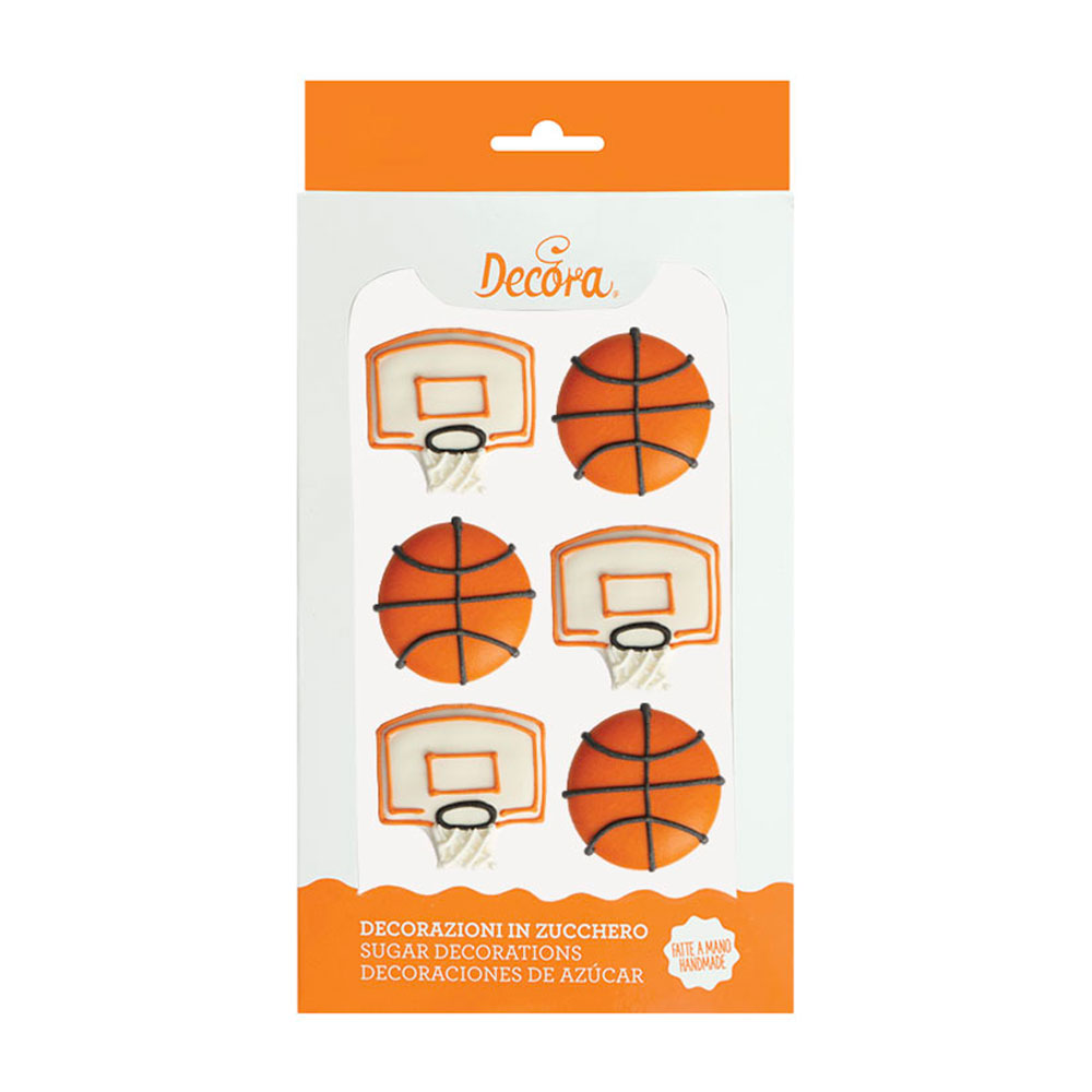 Obrázek k výrobku 22780 - Decora Cukrová dekorácia Basketball 6ks