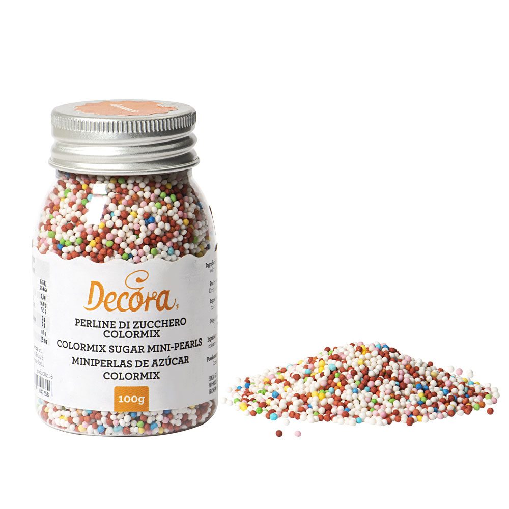 Obrázek k výrobku 19568 - Decora Cukrové mini perly farebné (100 g)