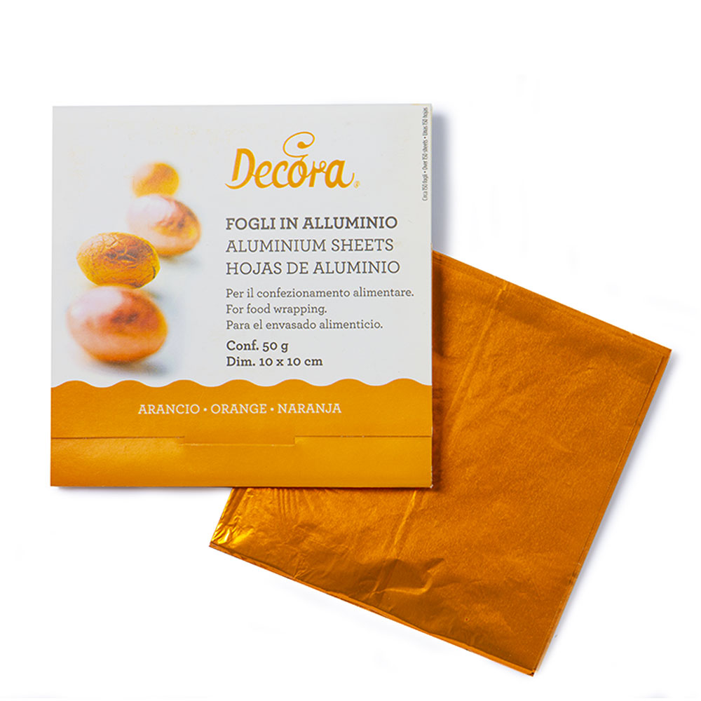 Obrázek k výrobku 22788 - Decora Hliníkové dekoračné obaly orange 10 x 10 cm (150 ks)