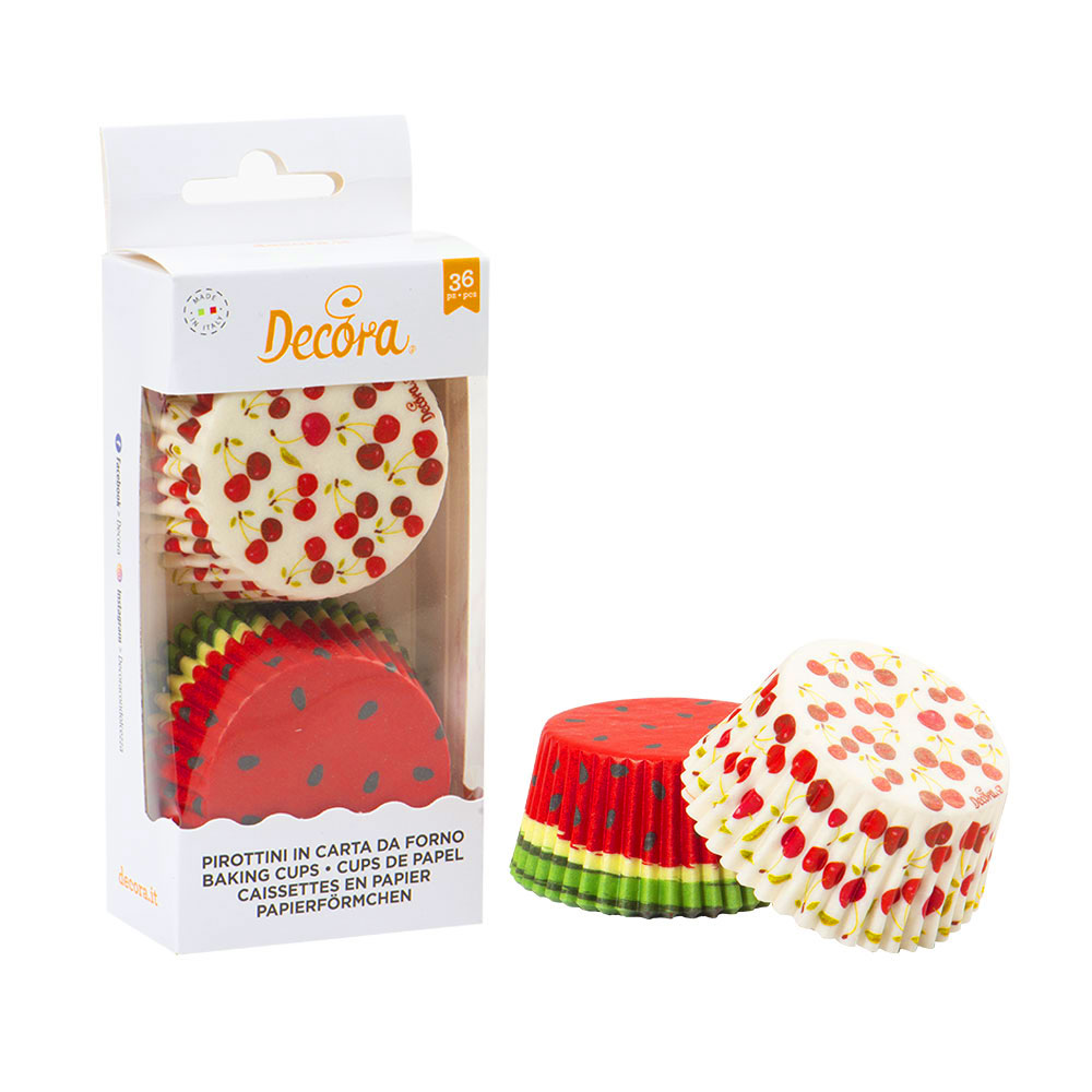 Obrázek k výrobku 21691 - Decora Košíčky na muffiny Čerešnš a jahôdka (36 ks)