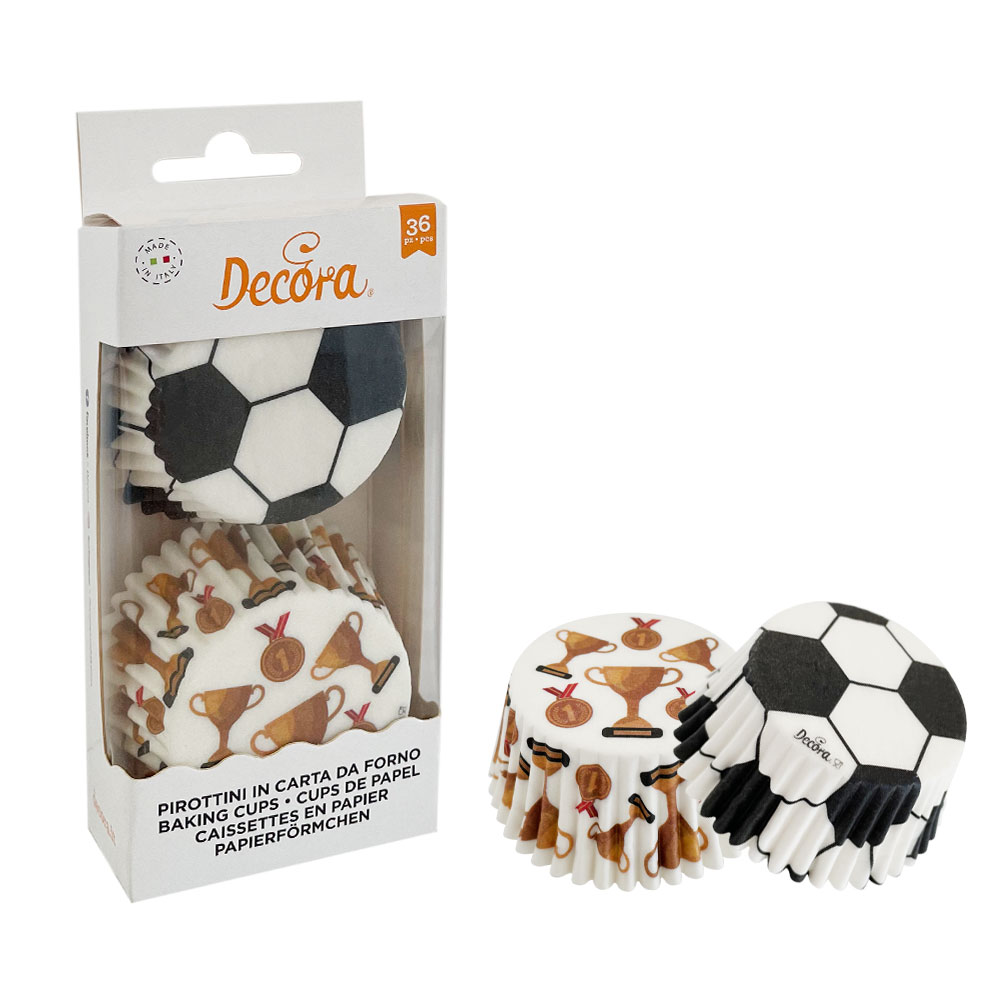 Obrázek k výrobku 23711 - Decora Košíčky na muffiny Futbaloví šampióni (36 ks)