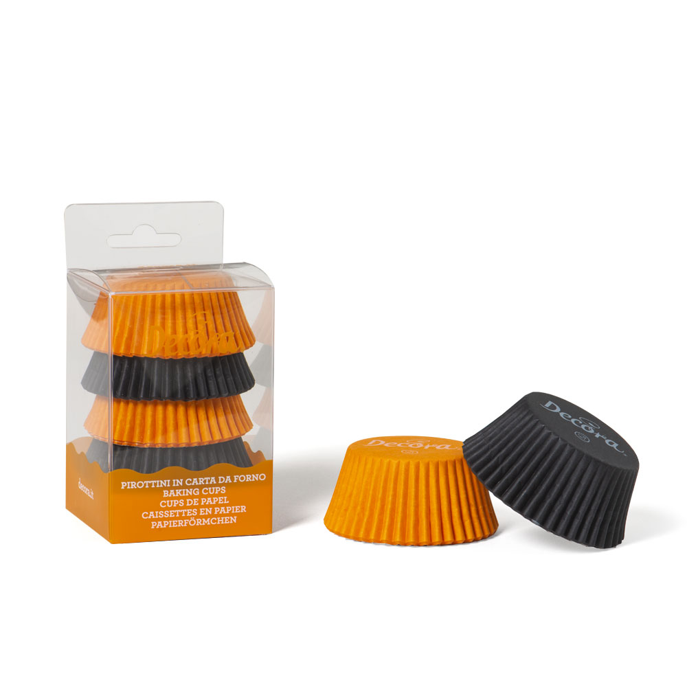 Obrázek k výrobku 22488 - Decora košíčky na muffiny oranžovo-čierne (75 ks)