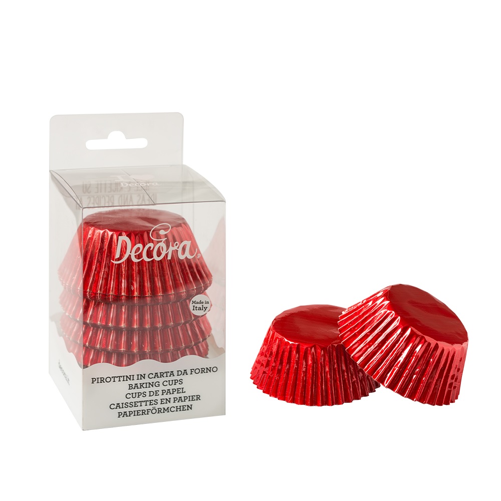 Obrázek k výrobku 24384 - Decora Kovové červené košíčky na muffiny (60ks)