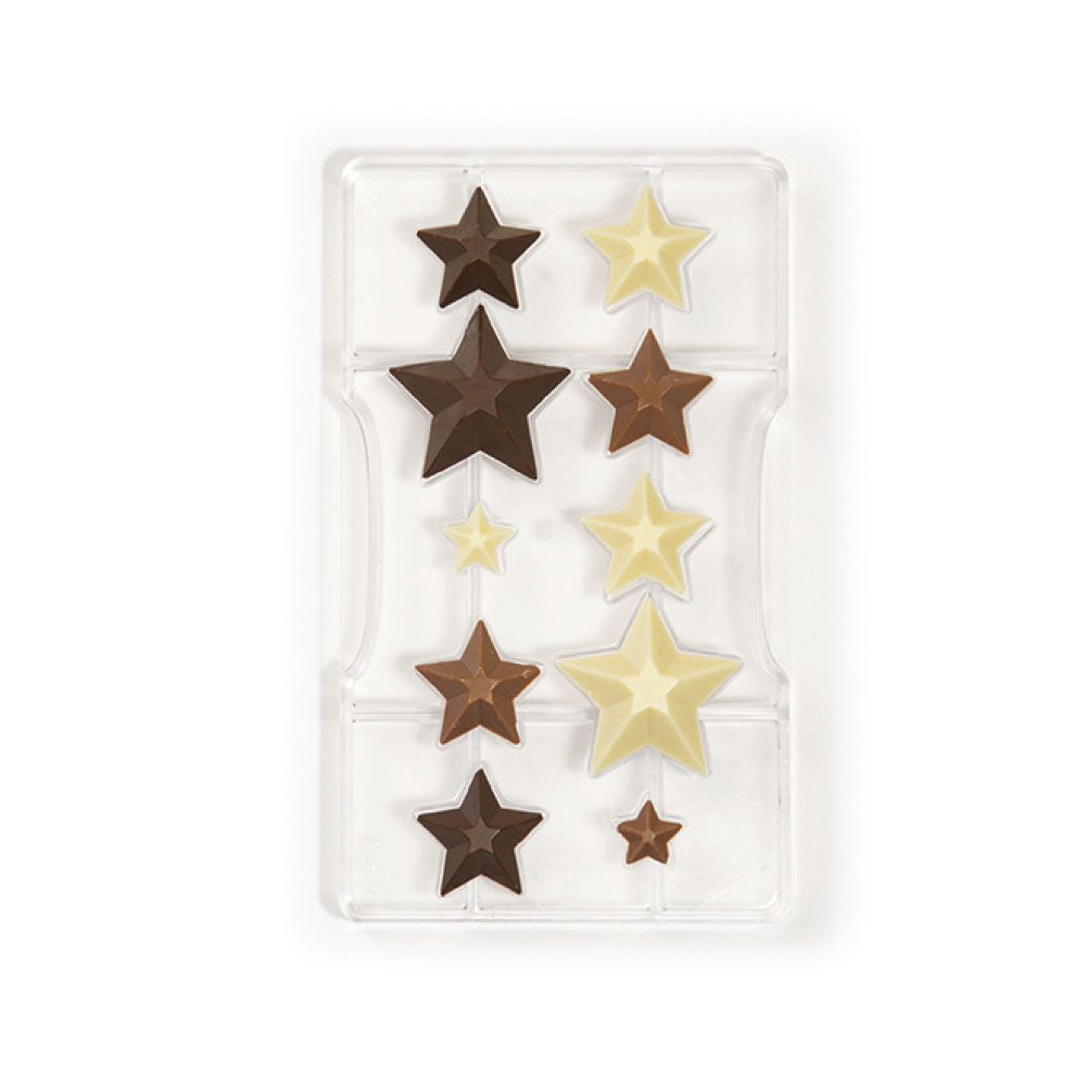 Obrázek k výrobku 19389 - Decora Polykarbonátová forma na čokoládu v tvare hviezdičiek
