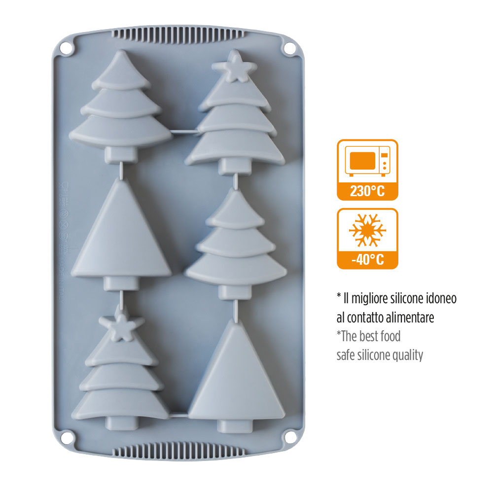 Obrázek k výrobku 20616 - Decora Silikónová forma Vanočné stromčeky (6  ks)