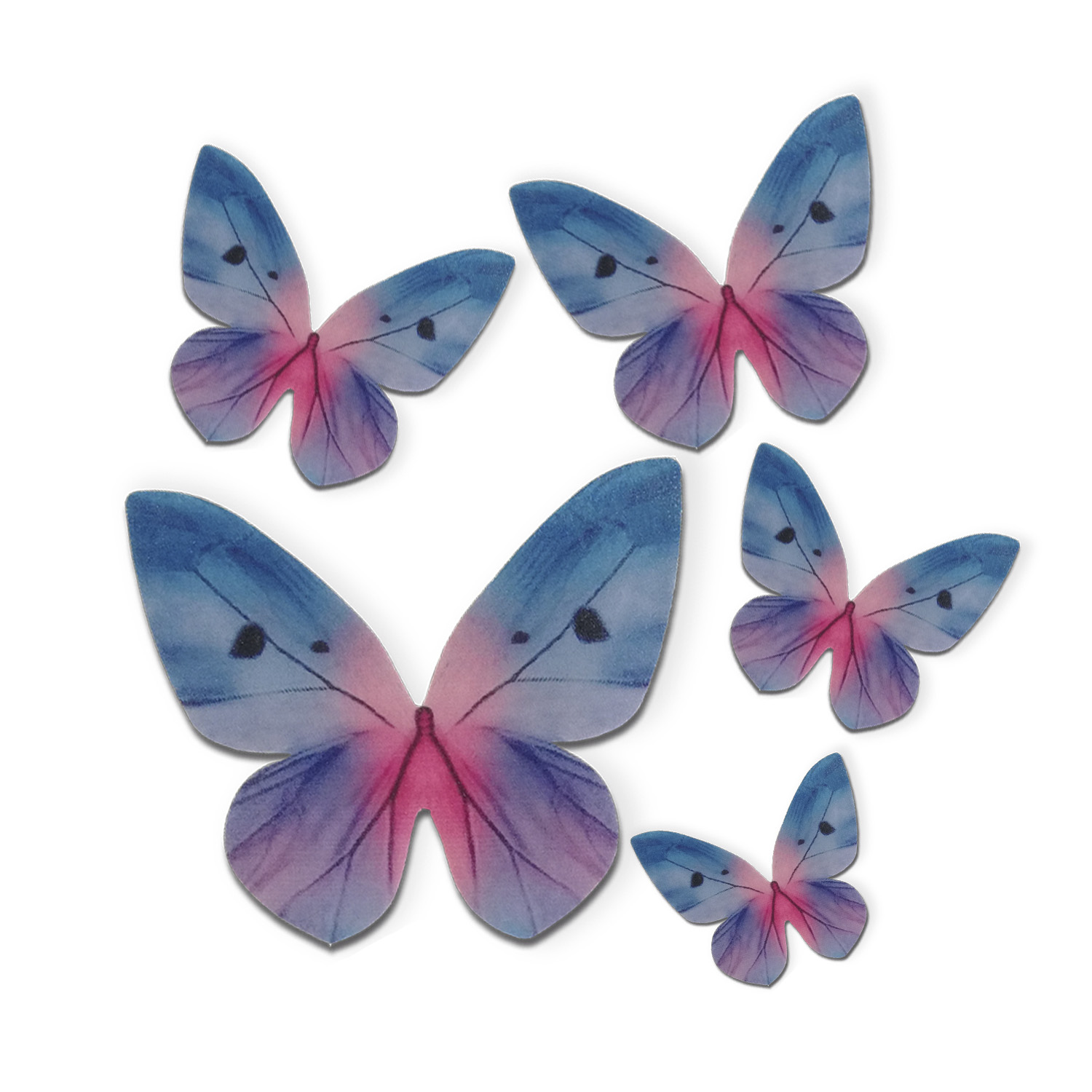 Obrázek k výrobku 24753 - Dekorácia papierový motýľ modrý (3 ks)