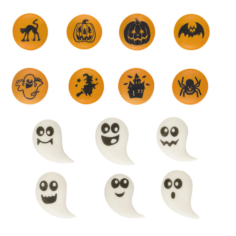 Obrázek k výrobku 26952 - Dekorácie cukrové Halloween strašidla a tekvice 2D(12ks)