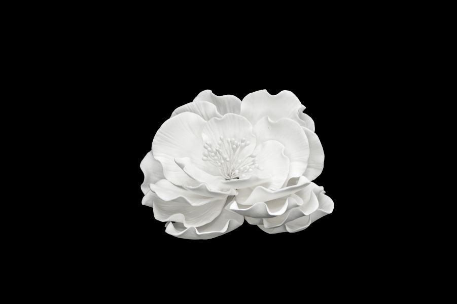 Obrázek k výrobku 24704 - Dekoratívný kvet ruža biela 14cm (1ks)