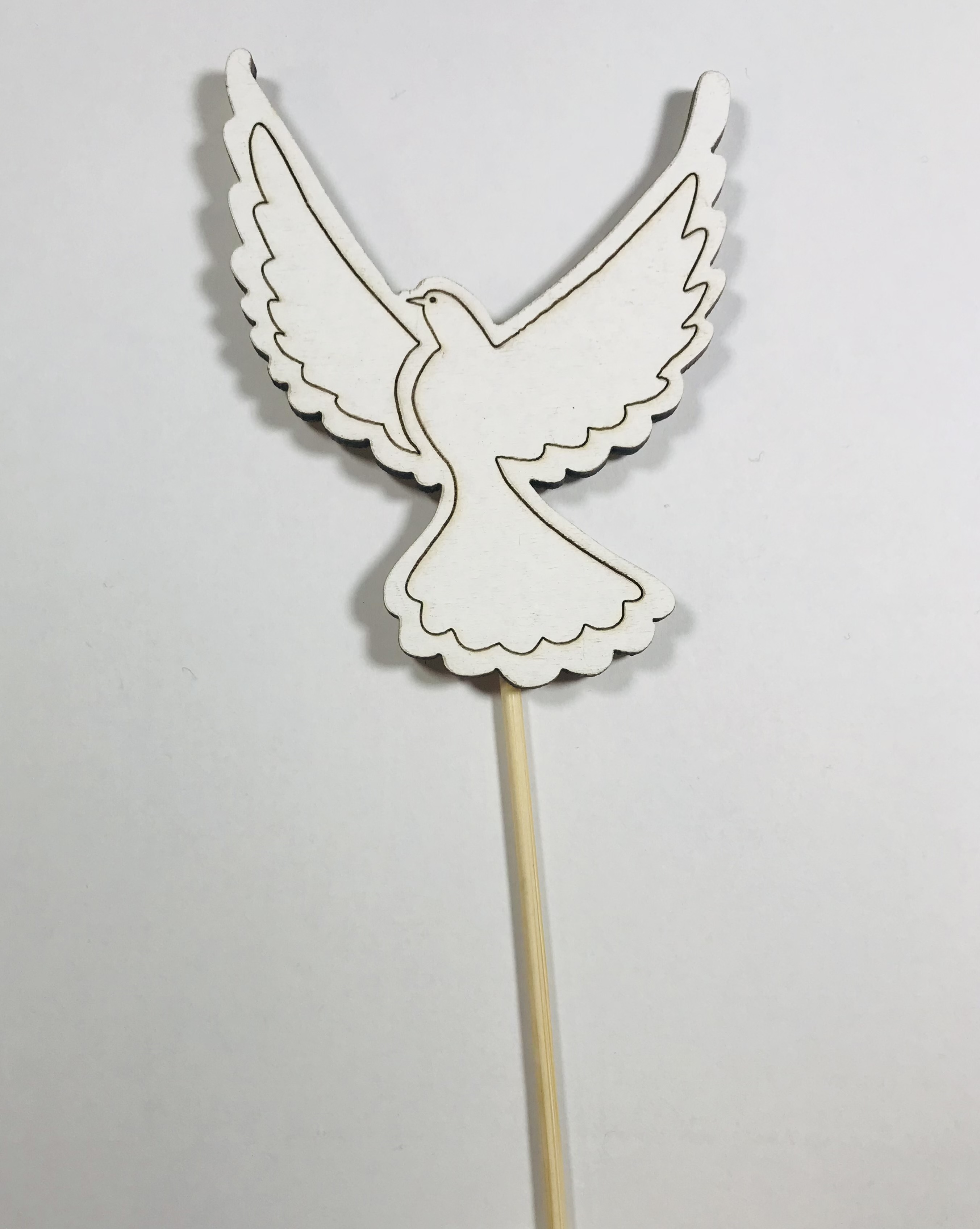 Obrázek k výrobku 22734 - Drevený zápich - Holubica  (8x6cm)