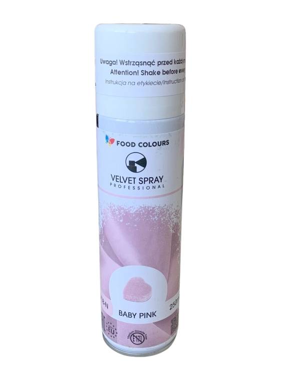 Obrázek k výrobku 25694 - Food Colours zamatový sprej Baby Pink (250 ml)