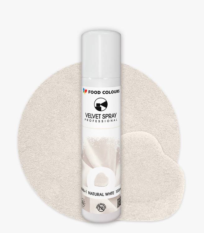 Obrázek k výrobku 26835 - Food Colours zamatový sprej Natural White (100 ml)