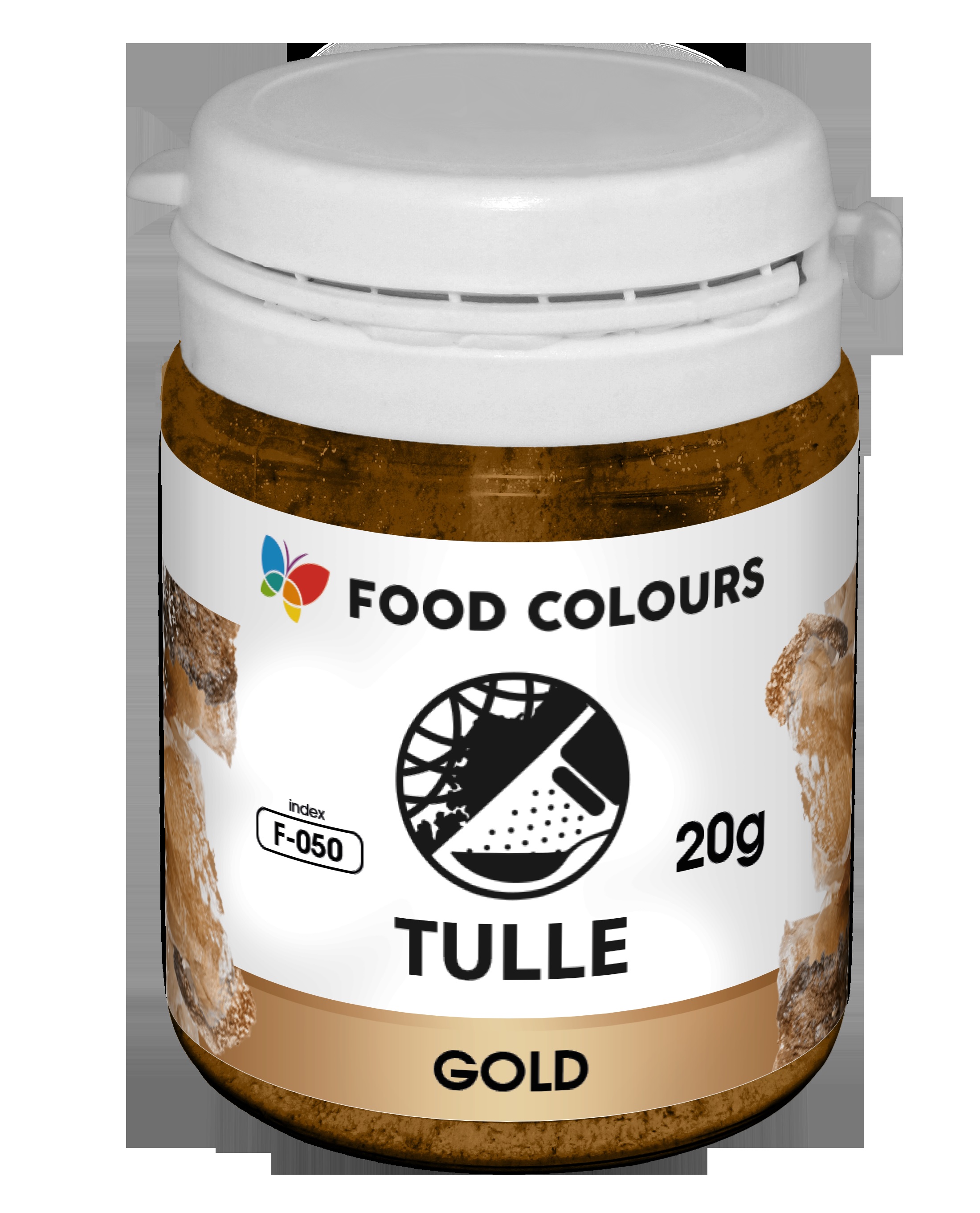 Obrázek k výrobku 23837 - Jedlá prachová farba Gold Tulle 20g