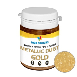 Obrázek k výrobku 6874 - Jedlá prachová perleťová barva do airbrushe Food Colours Gold (20 g) Zlatá