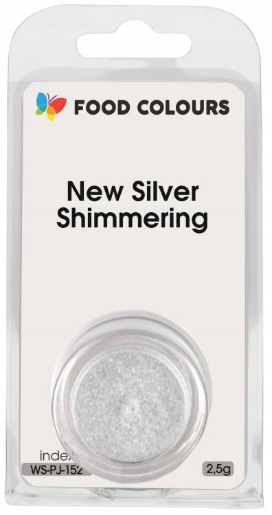 Obrázek k výrobku 25914 - Jedlá prachová perleťová farba Food Colours New Silver Shimmering (2,5 g) Strieborná