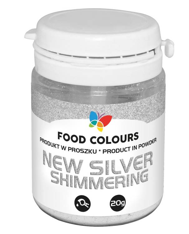 Obrázek k výrobku 24980 - Jedlá prachová perleťová farba Food Colours New Silver Shimmering 20g