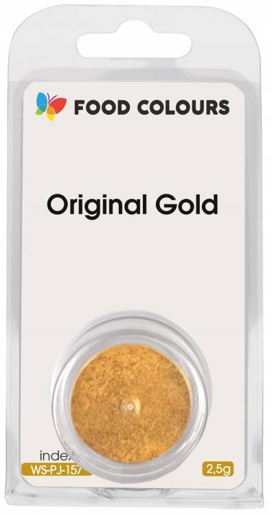 Obrázek k výrobku 25915 - Jedlá prachová perleťová farba Food Colours Original Gold (2,5 g) Zlatá