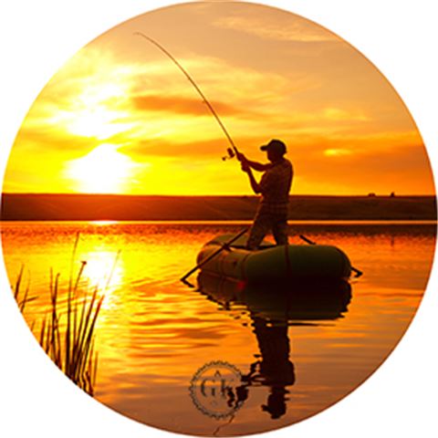 Obrázek k výrobku 21977 - Jedlý obrázok Rybár v západe slnka (20 cm)