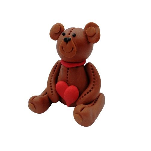 Obrázek k výrobku 20038 - Liana Cukrová dekorácia Medvedík hnedý so srdcom (1 ks)