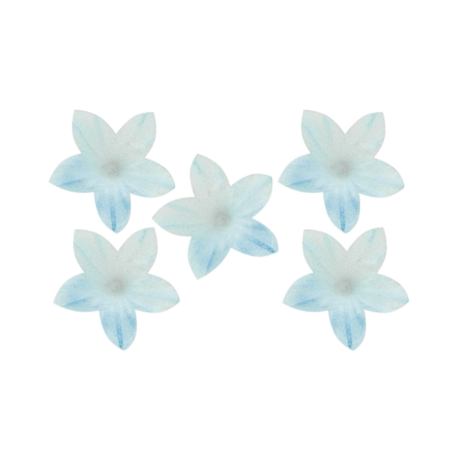 Obrázek k výrobku 23241 - Mini oblátkové kvety modrá farba (2cm) 50ks