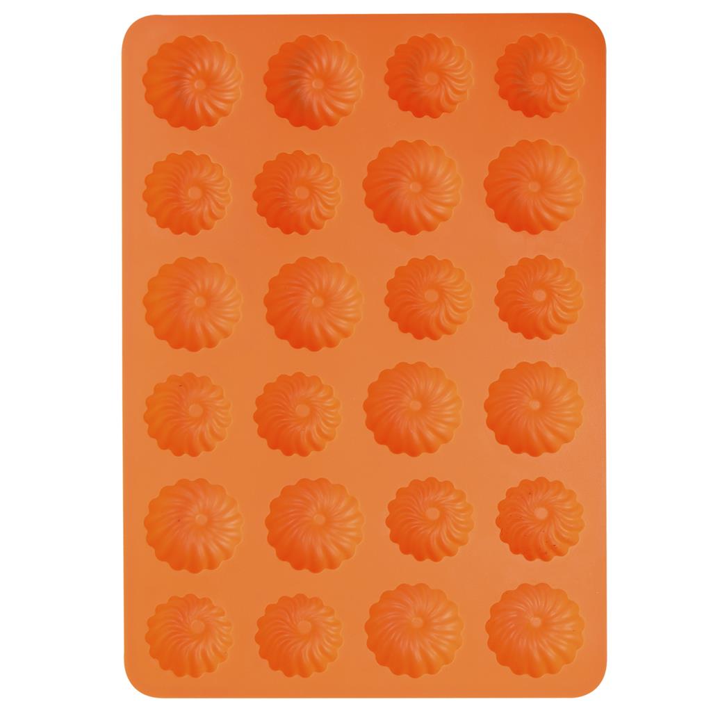 Obrázek k výrobku 21139 - Orion Silikónová forma na pečenie Venčeky (24 ks) oranžová