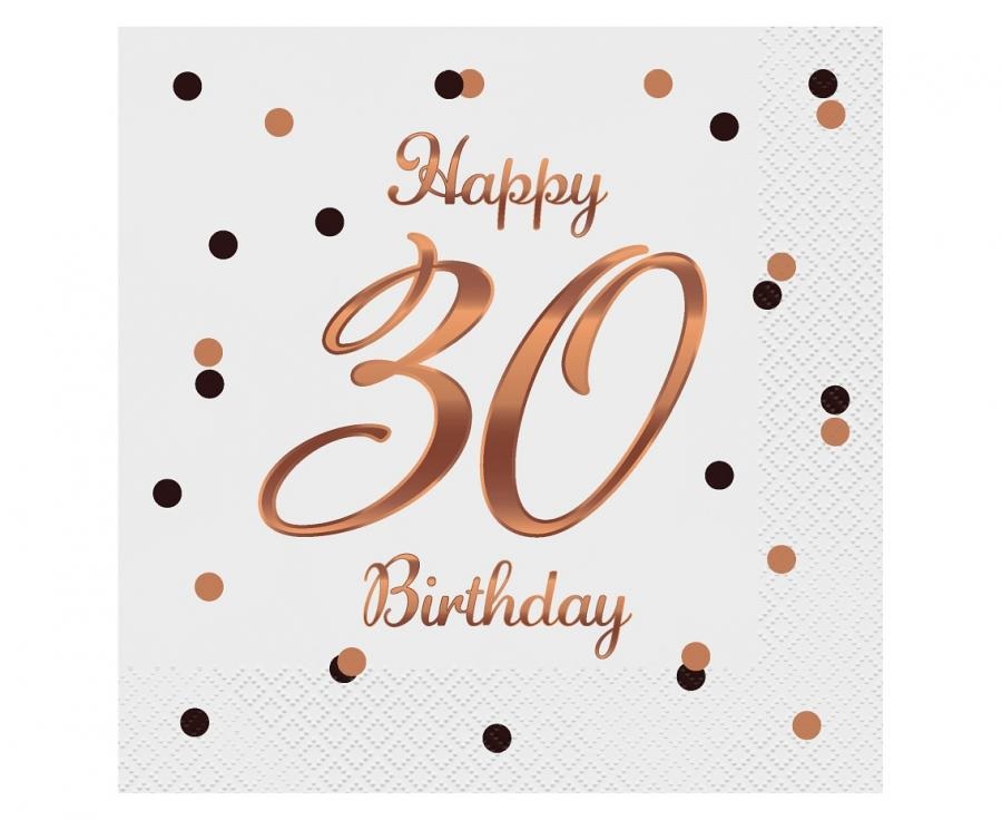 Obrázek k výrobku 23314 - Papierove obrúsky Happy Birthday 30 (20ks)