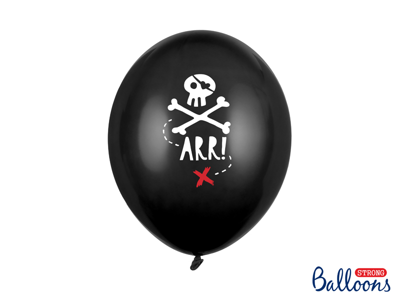 Obrázek k výrobku 20899 - PartyDeco balóniky čierne Pirátska lebka 6 ks