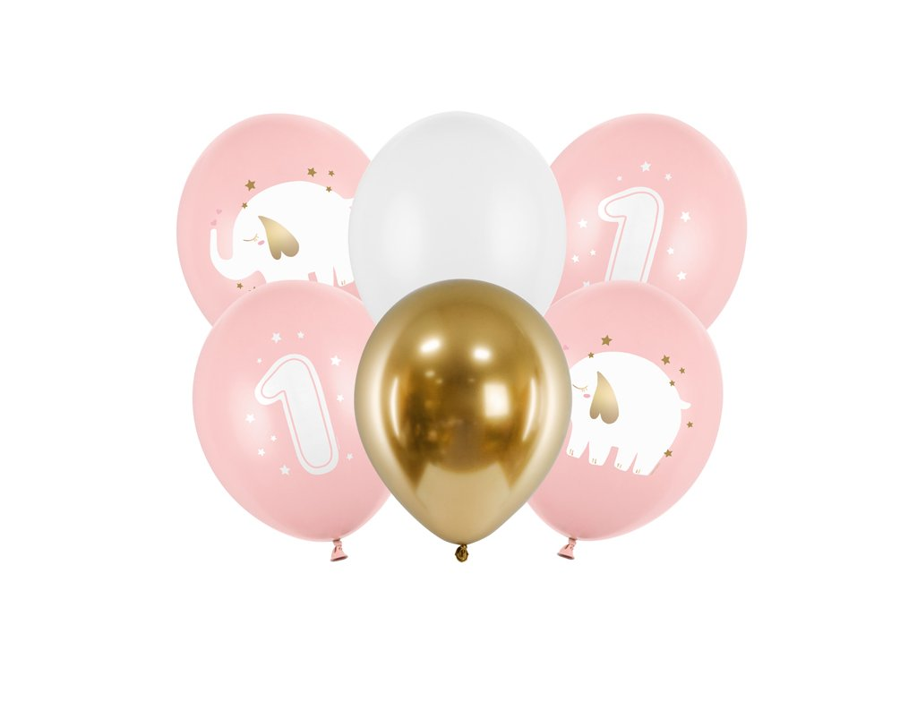 Obrázek k výrobku 22476 - PartyDeco balóniky Sloník číslo jeden ružové (6 ks)