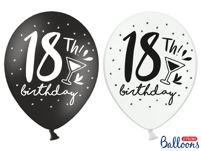 Obrázek k výrobku 15452 - PartyDeco balónky černé a bílé 18. narozeniny (1 ks)