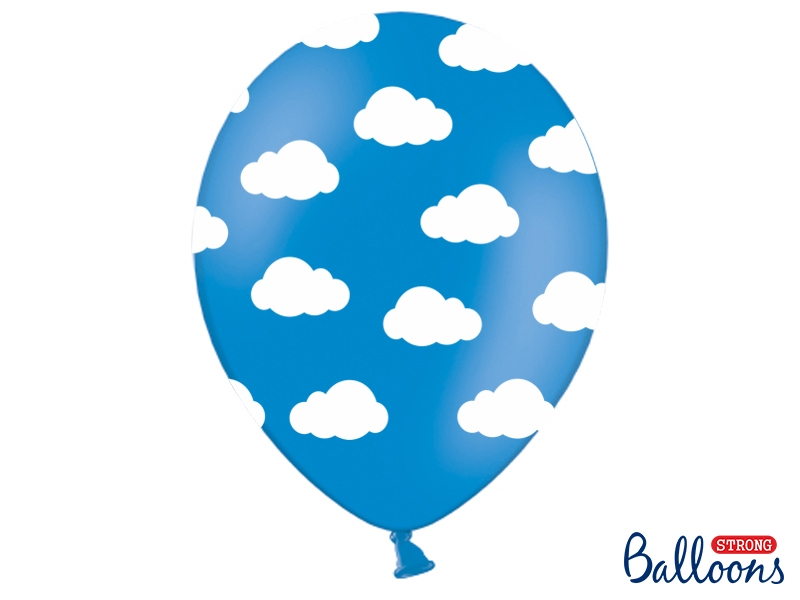 Obrázek k výrobku 14822 - PartyDeco balónky modré s mráčky (6 ks)