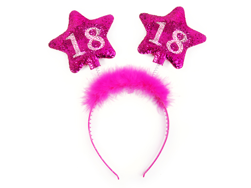 Obrázek k výrobku 21518 - Partydeco čelenka 18 s hviezdami ružová