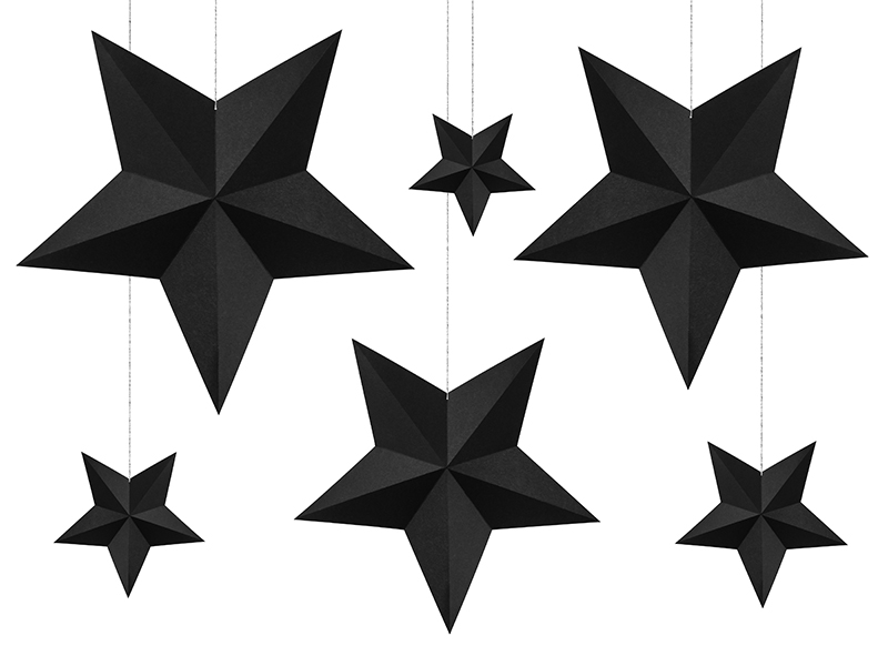 Obrázek k výrobku 20223 - PartyDeco dekorácia Hviezdy čierna (6 ks)