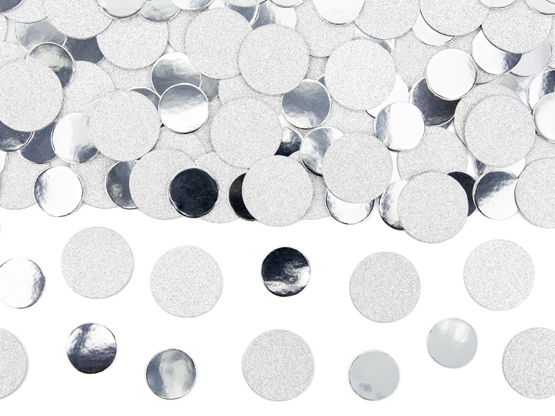 Obrázek k výrobku 20265 - PartyDeco Dekorácia kruh konfety strieborné (6 g)