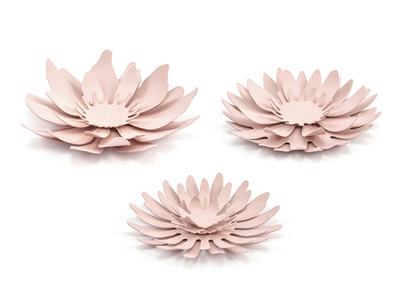 Obrázek k výrobku 20278 - PartyDeco Dekorácia papierová kvety  púdrová farba (3 ks)