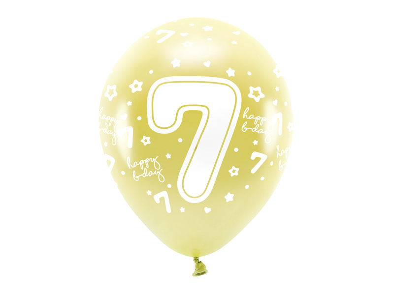 Obrázek k výrobku 21876 - PartyDeco ECO balóny metalické zlaté s číslom \"7\" (6 ks)