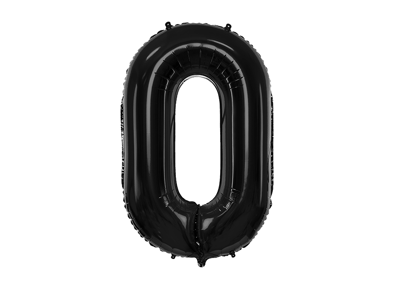 Obrázek k výrobku 21367 - PartyDeco Fóliový balón číslo \"0\" čierny (86 cm)