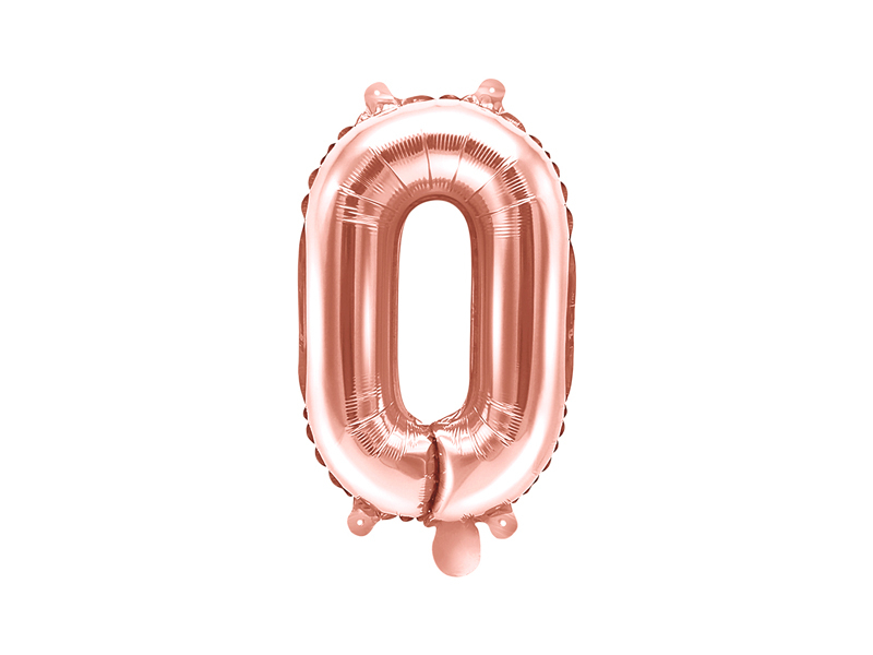 Obrázek k výrobku 21584 - PartyDeco Fóliový balón číslo \"0\" ružové zlato malý (35 cm)