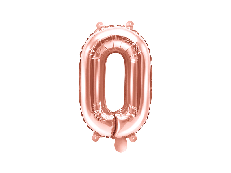 Obrázek k výrobku 21584 - PartyDeco Fóliový balón číslo \"0\" ružové zlato malý (35 cm)