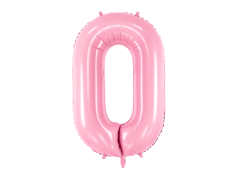 Obrázek k výrobku 21506 - PartyDeco Fóliový balón číslo \"0\"ružový (86 cm)