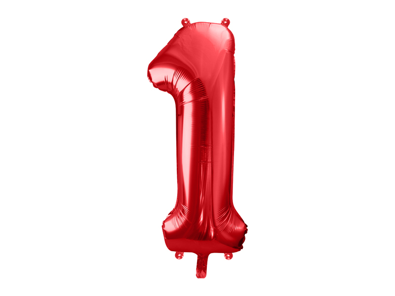 Obrázek k výrobku 21019 - PartyDeco Fóliový balón číslo \"1\" červený (86 cm)