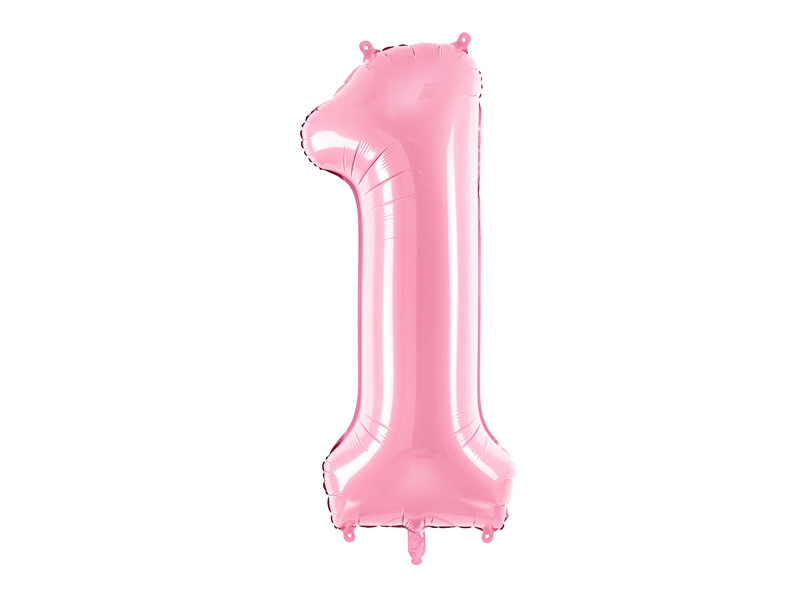 Obrázek k výrobku 21507 - PartyDeco Fóliový balón číslo \"1\"ružový (86 cm)