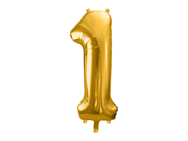 Obrázek k výrobku 21497 - PartyDeco Fóliový balón číslo \"1\" zlatý (86 cm)