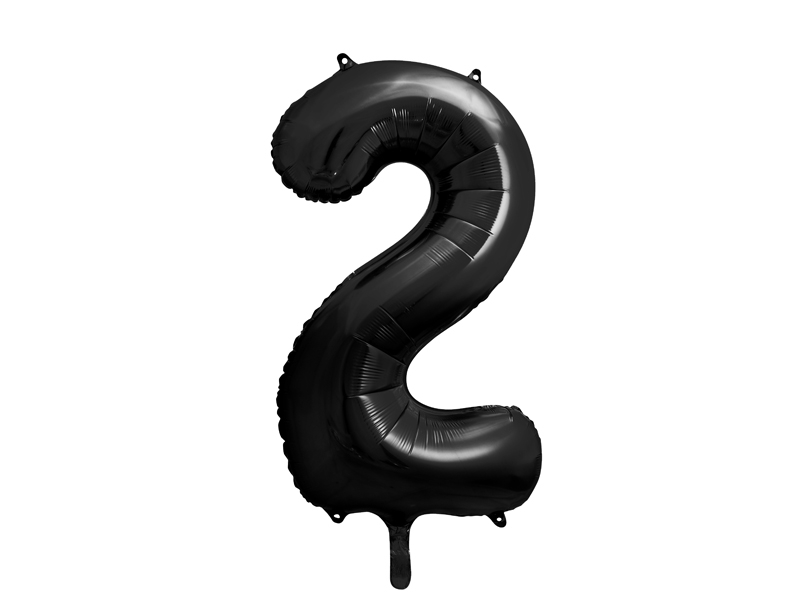 Obrázek k výrobku 21369 - PartyDeco Fóliový balón číslo \"2\" čierny (86 cm)