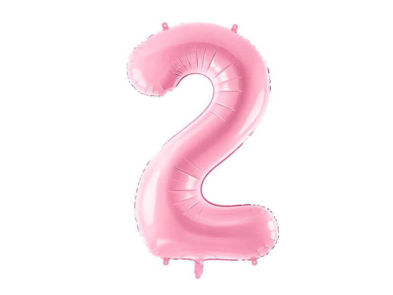 Obrázek k výrobku 21508 - PartyDeco Fóliový balón číslo \"2\"ružový (86 cm)
