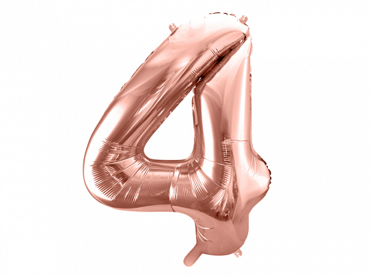 Obrázek k výrobku 22032 - PartyDeco Fóliový balón číslo \"4\" ružové zlato (86 cm)