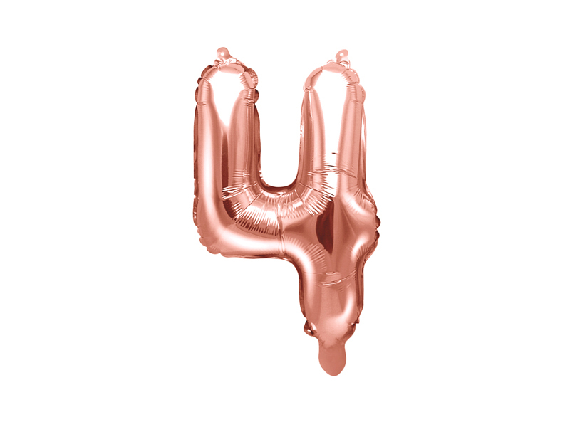 Obrázek k výrobku 21583 - PartyDeco Fóliový balón číslo \"4\" ružové zlato malý (35 cm)