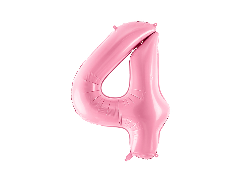 Obrázek k výrobku 21510 - PartyDeco Fóliový balón číslo \"4\"ružový (86 cm)